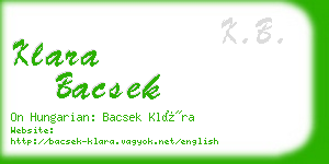 klara bacsek business card